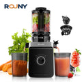 ROUNY Slow Juicer, Cold Press Extractor with Filter-Free, Easy Clean Electric Fruit Juicer Machine with Large Caliber,  Black