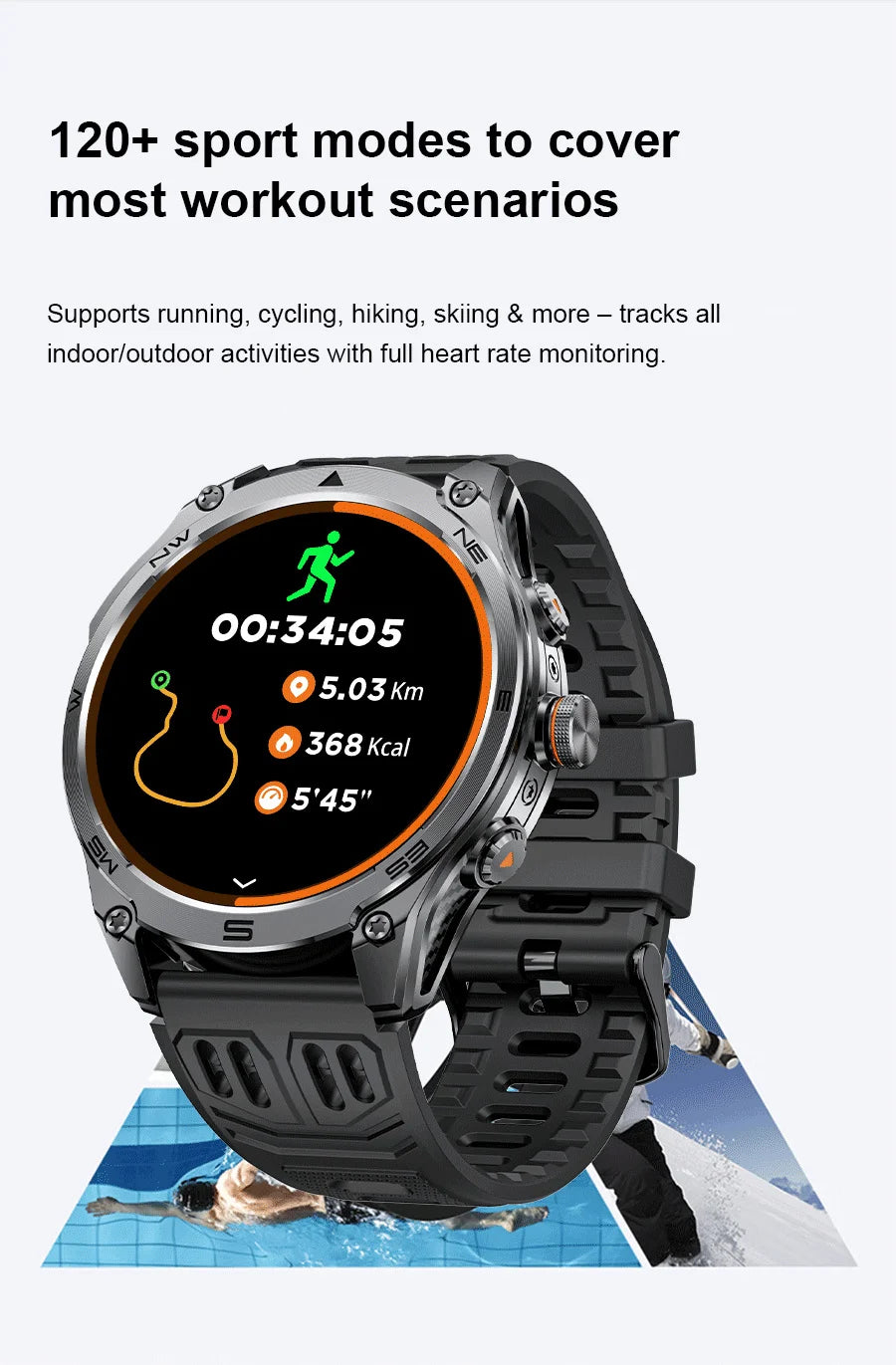 T-Rex 3 ULtra Military Grade 1000mAh Battery Smart Watch 10ATM Waterproof GPS call AMOLED HD Men 100+Sports 2025 New Smart watch