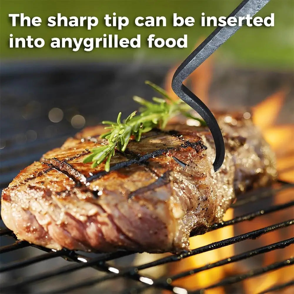 New Stainless Steel BBQ Food Flipper Grill Accessories Cooking Meat Hook Flipper Grilling Outdoor Camping Cooking Grill Tool