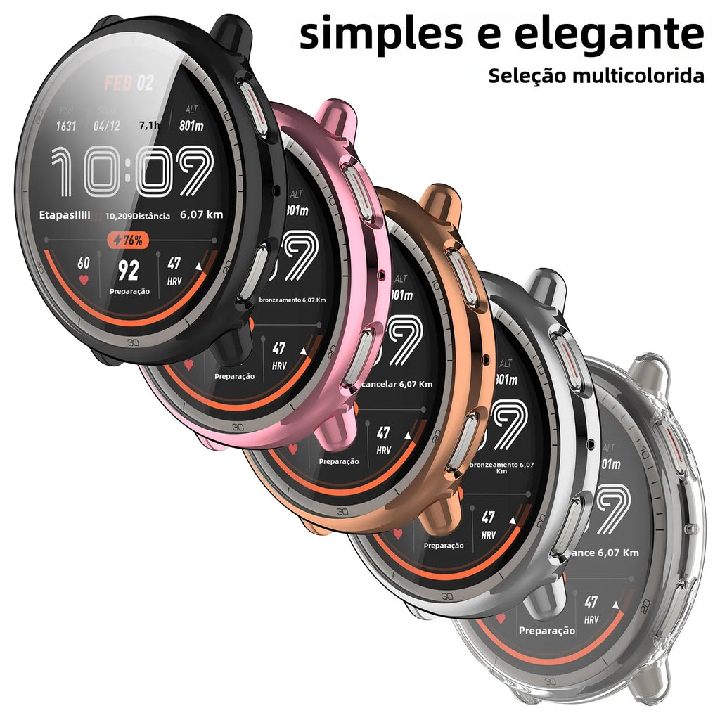 Case for Amazfit Active 2 Screen Protector Case Soft TPU All-Around Protective Bumper Cover Shell for Active2 Accessories