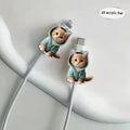 Two Cartoon Cat-Shaped Data Cable Protectors, Suitable for Type-C/Charging Interface to Prevent Charging Cable Breakage.