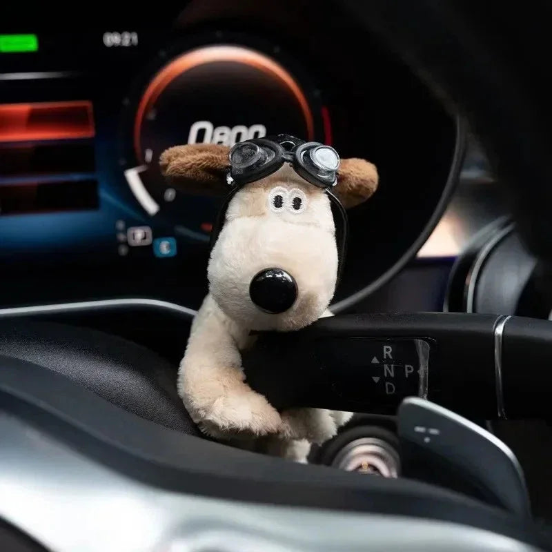 Cute Plush Puppy Car Turn Signal Switch Decor Steering Column Wiper Rod Lever Interior Ornament