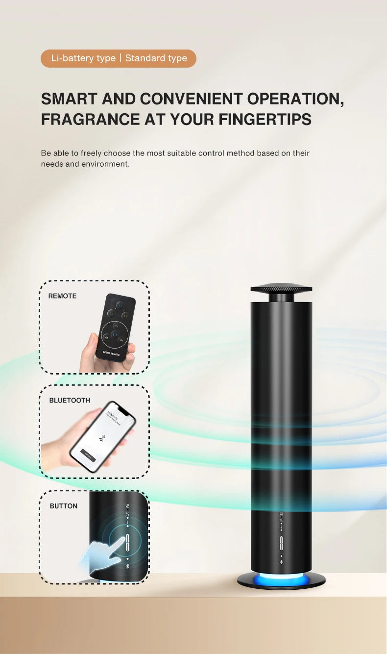 TEABLUM Smart Essential Oil Diffuser Office Aromatherapy Machine Battery Aromatherapy Machine Home Electric Aromatherapy Machine