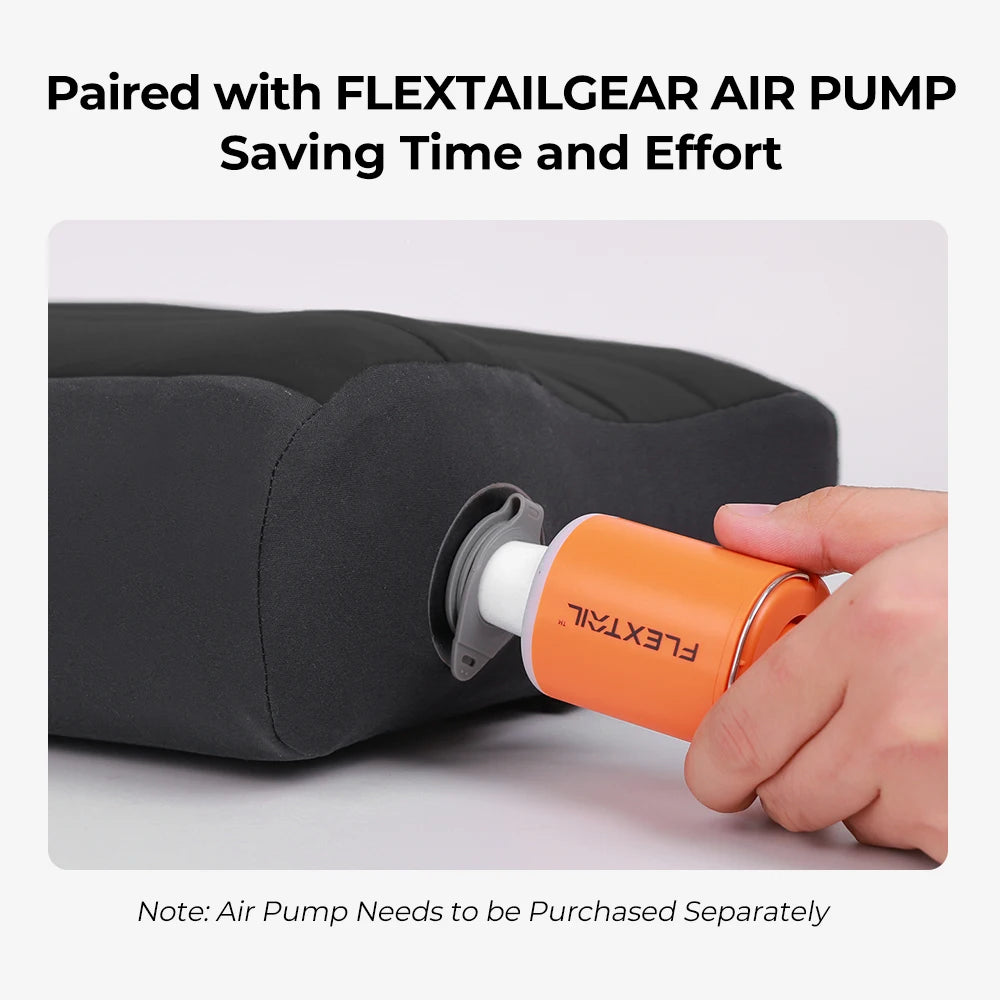 FLEXTAIL ZERO PILLOW&ZERO PILLOW SE - Camping Pillow, Inflatable Pillow with Elastic Strap, Ergonomic Design,Two Height Options