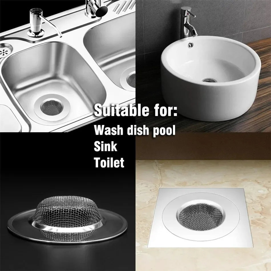 Kitchen Sink Filter Stainless Steel Mesh Sink Strainer Filter Sewer Mesh Strainers Bathroom Sink Strainer Drain Hole Filter Trap