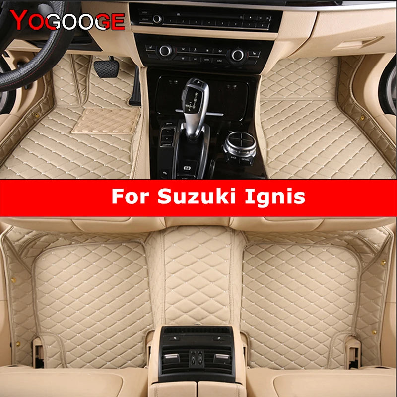 YOGOOGE Custom Car Floor Mats For Suzuki Ignis 2015-2023 Auto Carpets Foot Coche Accessorie