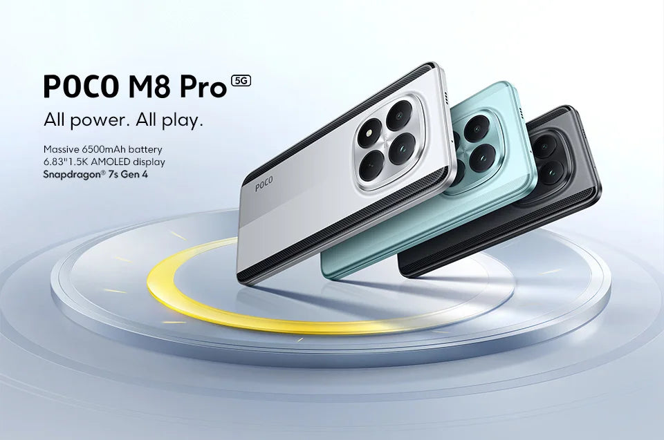 Global Version POCO M8 Pro 5G Snapdragon 7s Gen 4 Smartphone 6.83" AMOLED Display 50MP Camera 6500mAh Battery POCO Cellphone