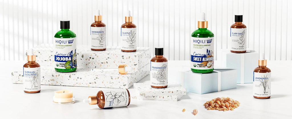 HIQILI 10ml/30ml/100ml Essential Oil With Dropper, Lemongrass/Basil/Rosemary/Camphor Tree/Oriole/Neroli，Diffuser/Humidifier