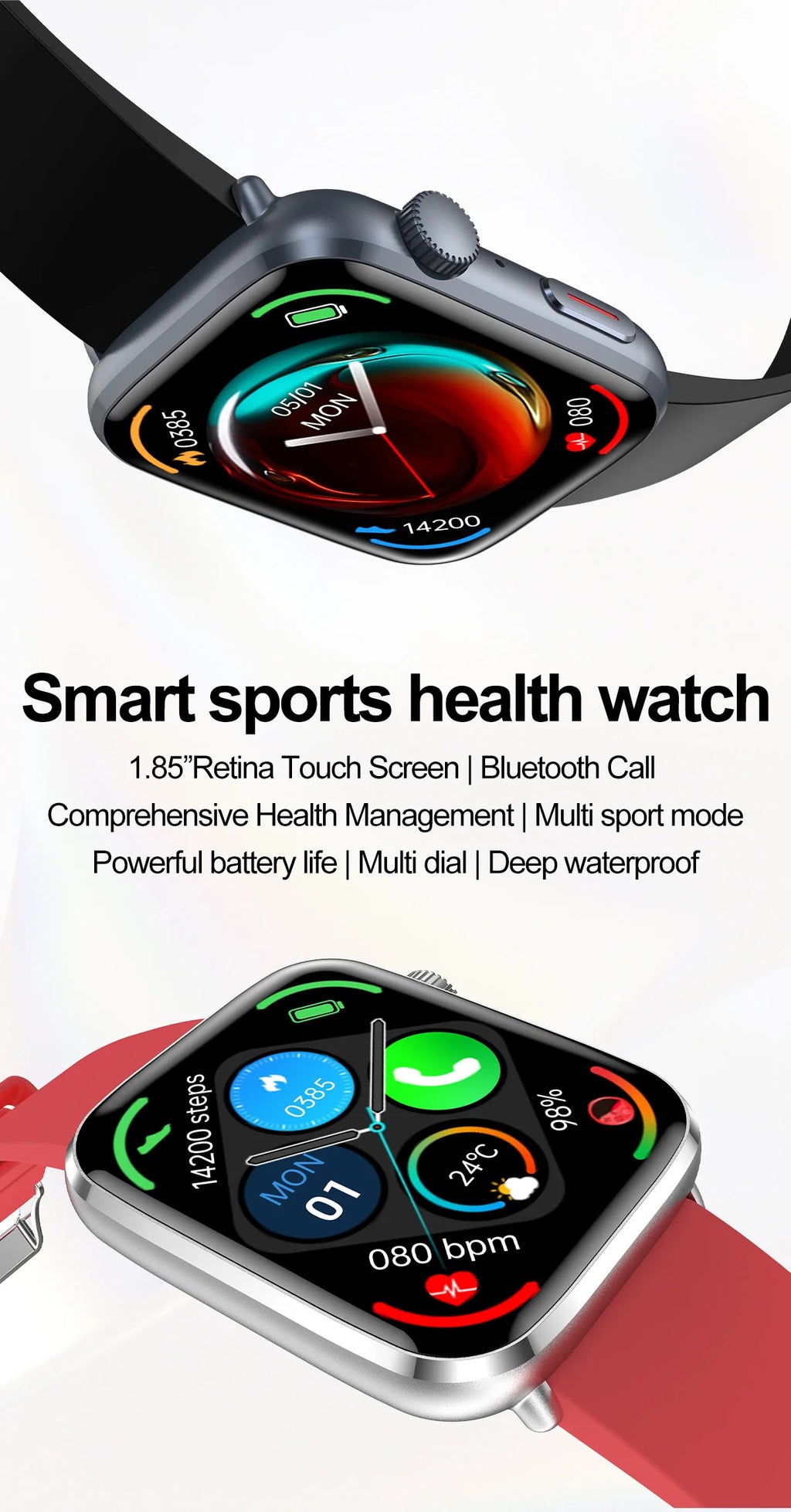 2025 New Women Men AI Smart Diagnosis Watch HRV+PPG Blood Pressure Heart Rate Health Monitor IP68 NFC Fashion Sports Smartwatchs