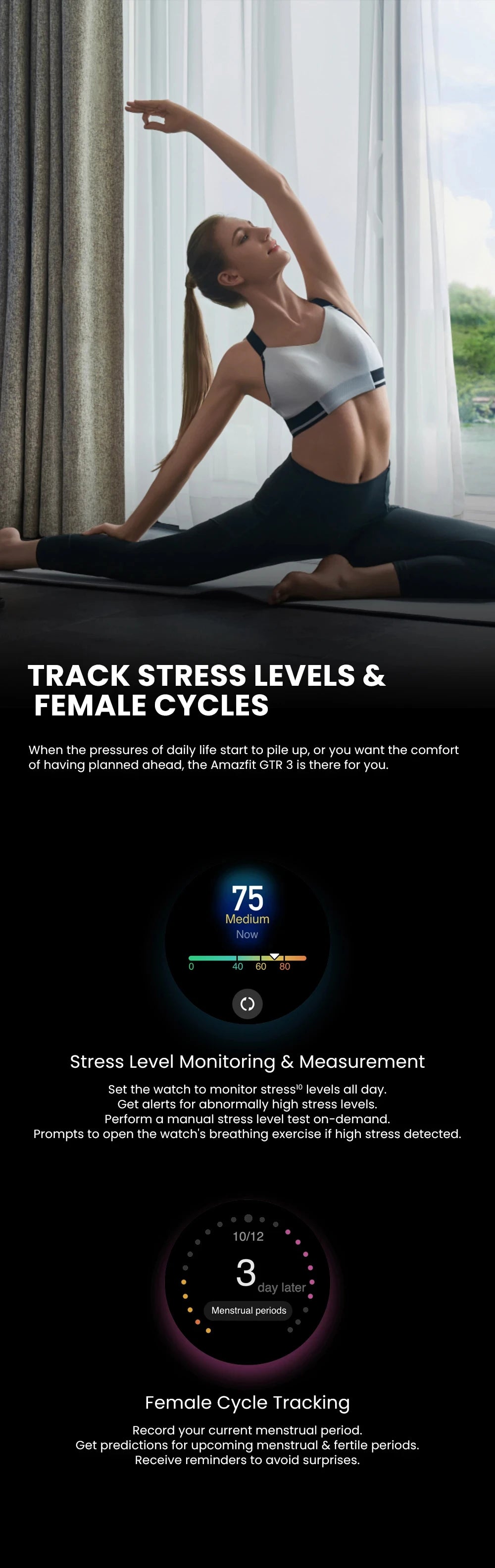 Amazfit GTR 3 Alexa Built-in Smart Watch For Men Women Play Music 1.39" AMOLED Display 21Day Battery Life Refurbished Watch