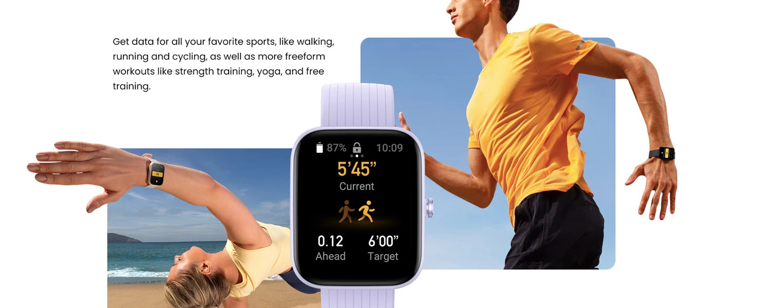 Amazfit Bip 3 Smartwatch For Men Women Birthday Gift Blood-oxygen Saturation Measurement  5ATM Waterproof 60 Sports Modes95New