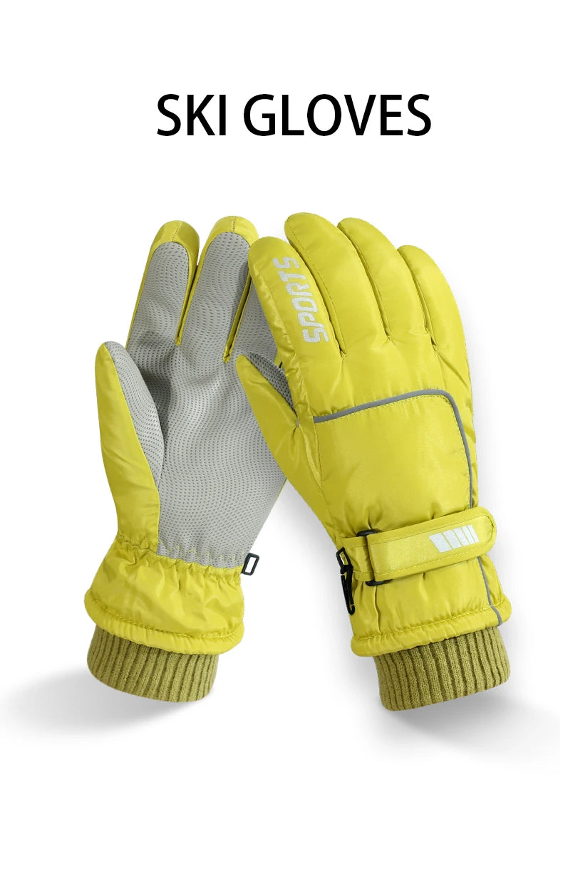 Men's AND WOMEN'S Professional Winter Warm Skiing Gloves, Warm Snow Gloves, Waterproof Motorcycle Gloves, Smile 506 Touch Screen