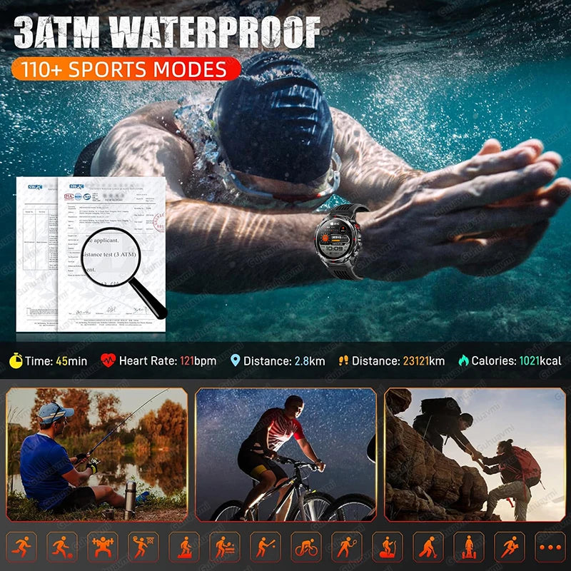 T-Rex 3 Pro Military Grade AGPS Smart Watch 10ATM Waterproof Dual-band GNSS Compass Altimeter AMOLED Swim Sports Smart Watch Men
