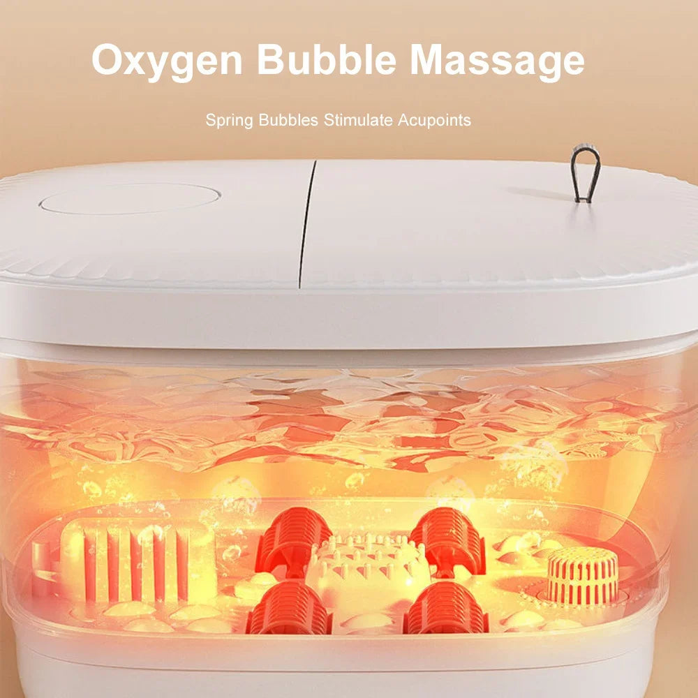 Electric Foot Batch Massager Device Automatic Washbasin Foot Massage Deep Issue Relaxation Feet Warmer Soaking Footbath Bucket