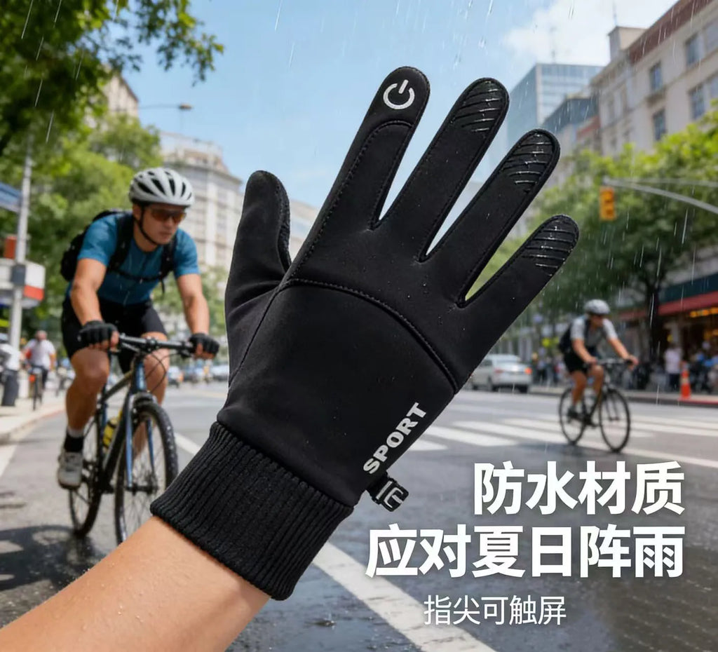 Cycling gloves Warm Full Fingers Waterproof Cycling Outdoor Sports Running Motorcycle Ski Touch Screen Fleece Gloves