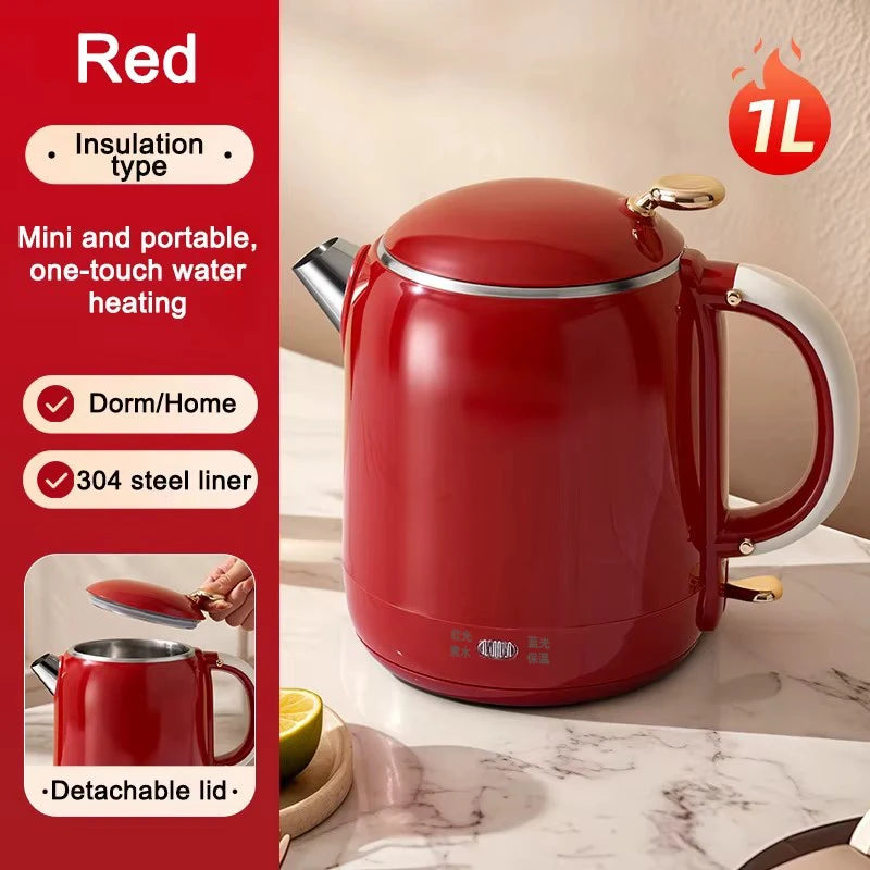 Thermostatic Electric Kettle Household 304 Stainless Steel Insulation Boiling Water Teapot Coffee Thermo Bottle Boiler Pot 1L