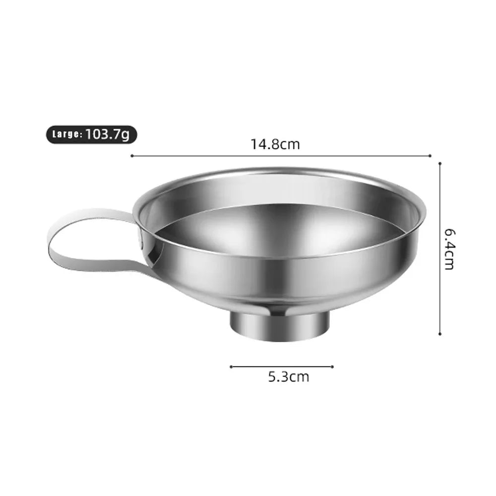 Premium Stainless Steel Kitchen Funnel Large Wide Mouth Design for Canning Jam Oil Liquid Pouring Household Use