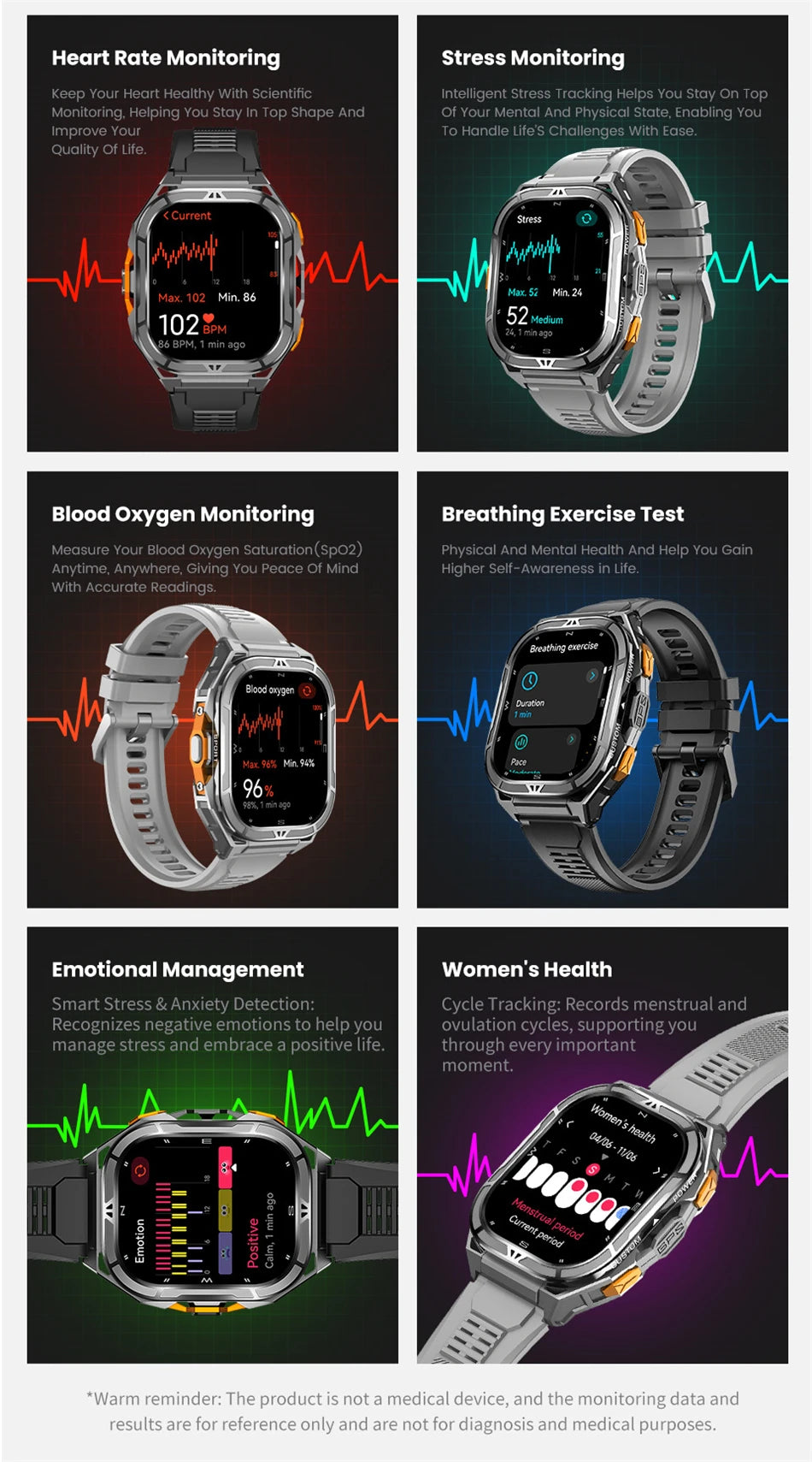 2026 NEW TANK X5 Smartwatch 5ATM Waterproof GPS Dual-Frequency tracking 1.96" AMOLED 530mAh Compass 170+ Sports Fitness Tracker