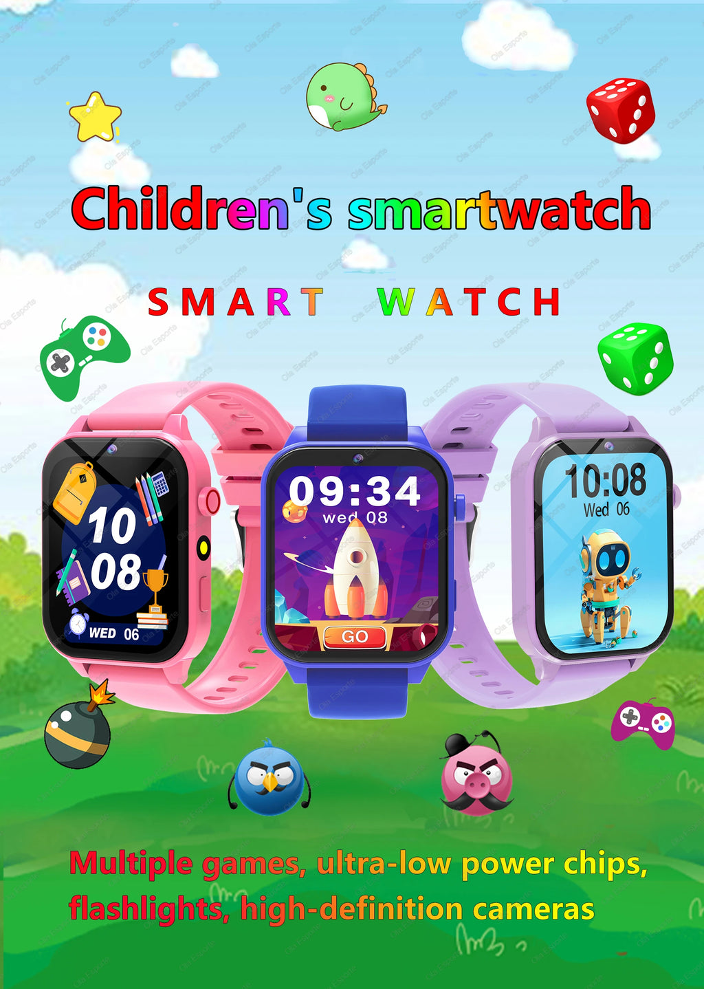 Children Games Smart Watch 2026 New Sleep Monitoring LED Flashlight Alarm Camera Step count Watch Smartwatch For Birthday gift