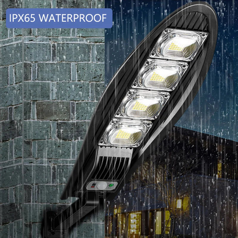 Solar Street Light Super Bright Outdoor Waterproof 168LED Lamp Motion Sensor 3 Modes Lighting Remote Control For Garden Gard