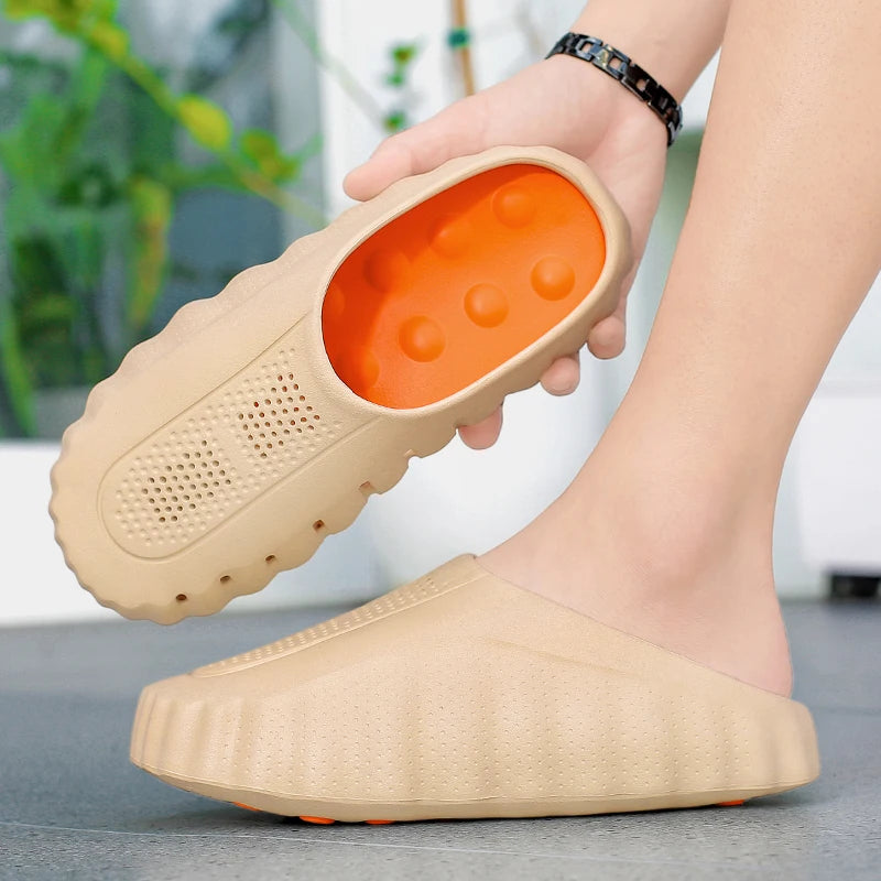 Men's and women's EVA lightweight toe massage slippers 2026 outdoor new casual sports slippers couple's fashionable beach shoes