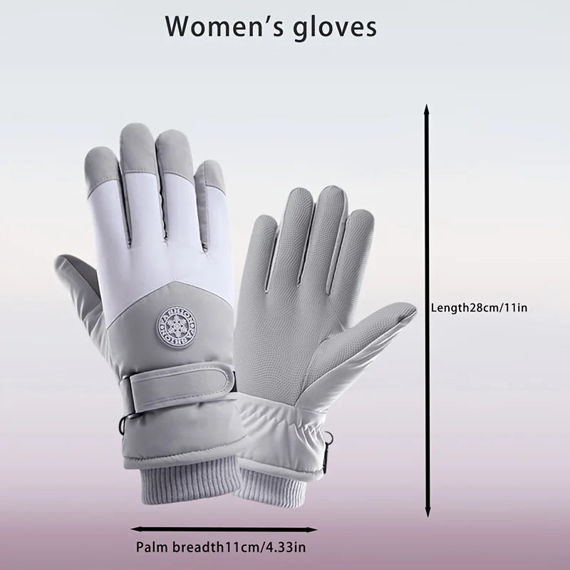 Autumn and winter women's gloves touch screen windproof and warm riding snow play men's and women's warm gloves