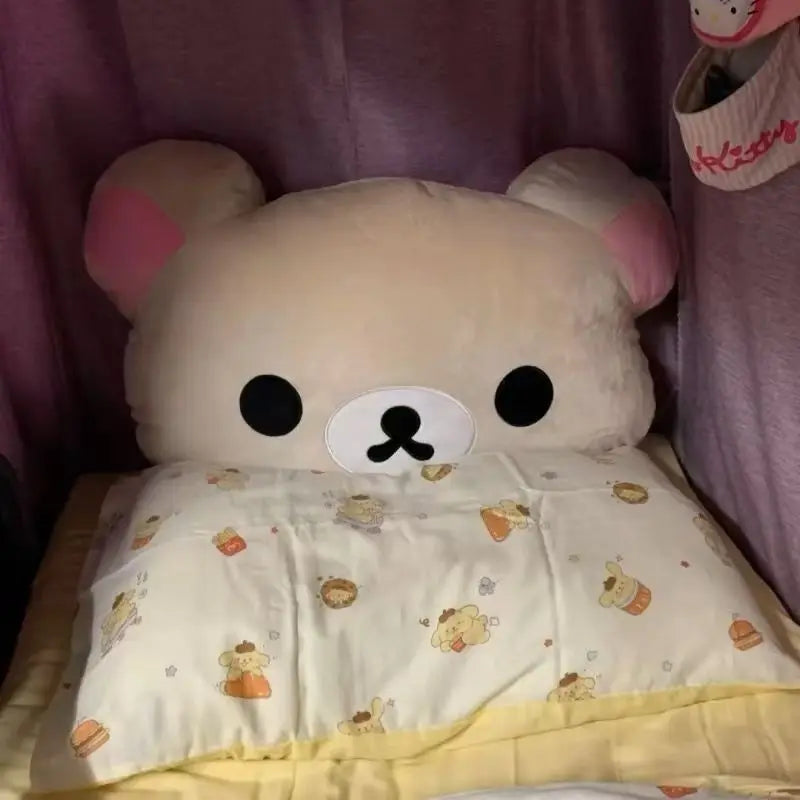Cute Rilakkuma Plush Warm Hand Pillow Cartoon Bear Peluche Stuffed Toy Soft Cushion Birthday Gift