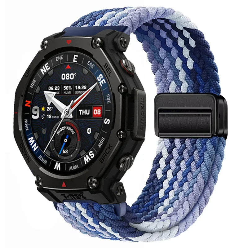 20mm 22mm Nylon Strap for Amazfit T-Rex3 Pro 48/44mm Helio Balance 2 Magnetic Buckle Bracelet Amazfit Active 2 Bip 6 5 Wristband