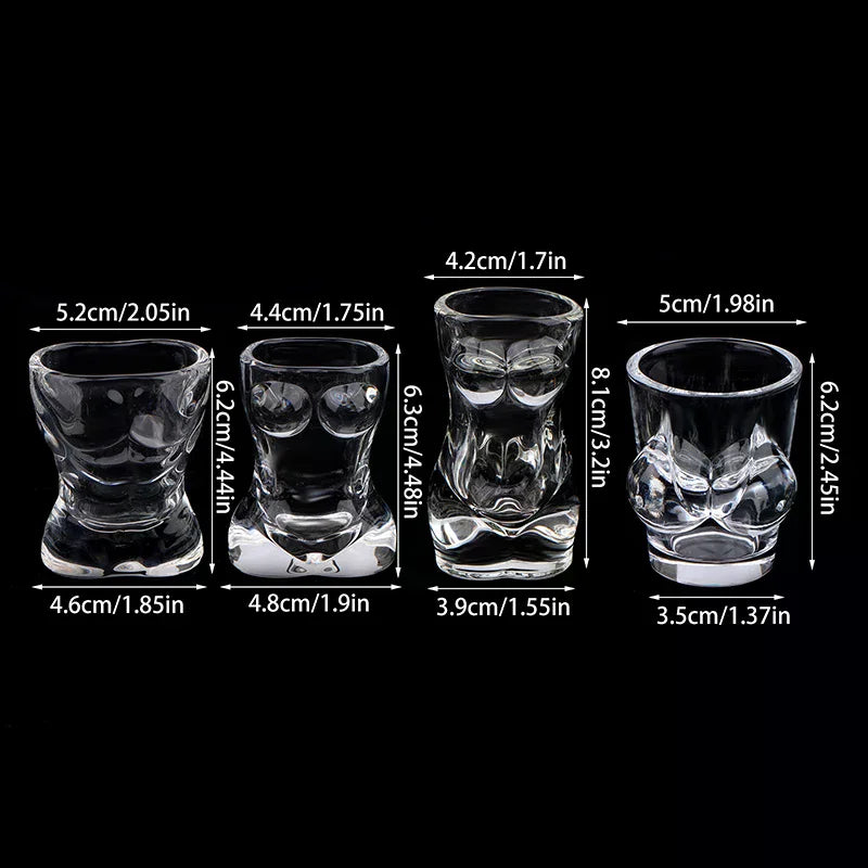 1PC Novelty Body Shaped Glass Beer Cup, Transparent Drinkware for Cocktails and Juices, Funny Wine Glass, Bar and Cafe