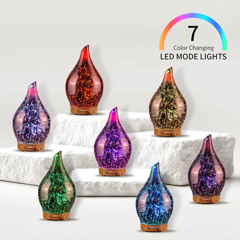 Essential Oil Diffuser 3D Aromatherapy Ultrasonic HumidifierAuto Shut-Off Timer Setting,Aroma Decoration for Home Office Gift