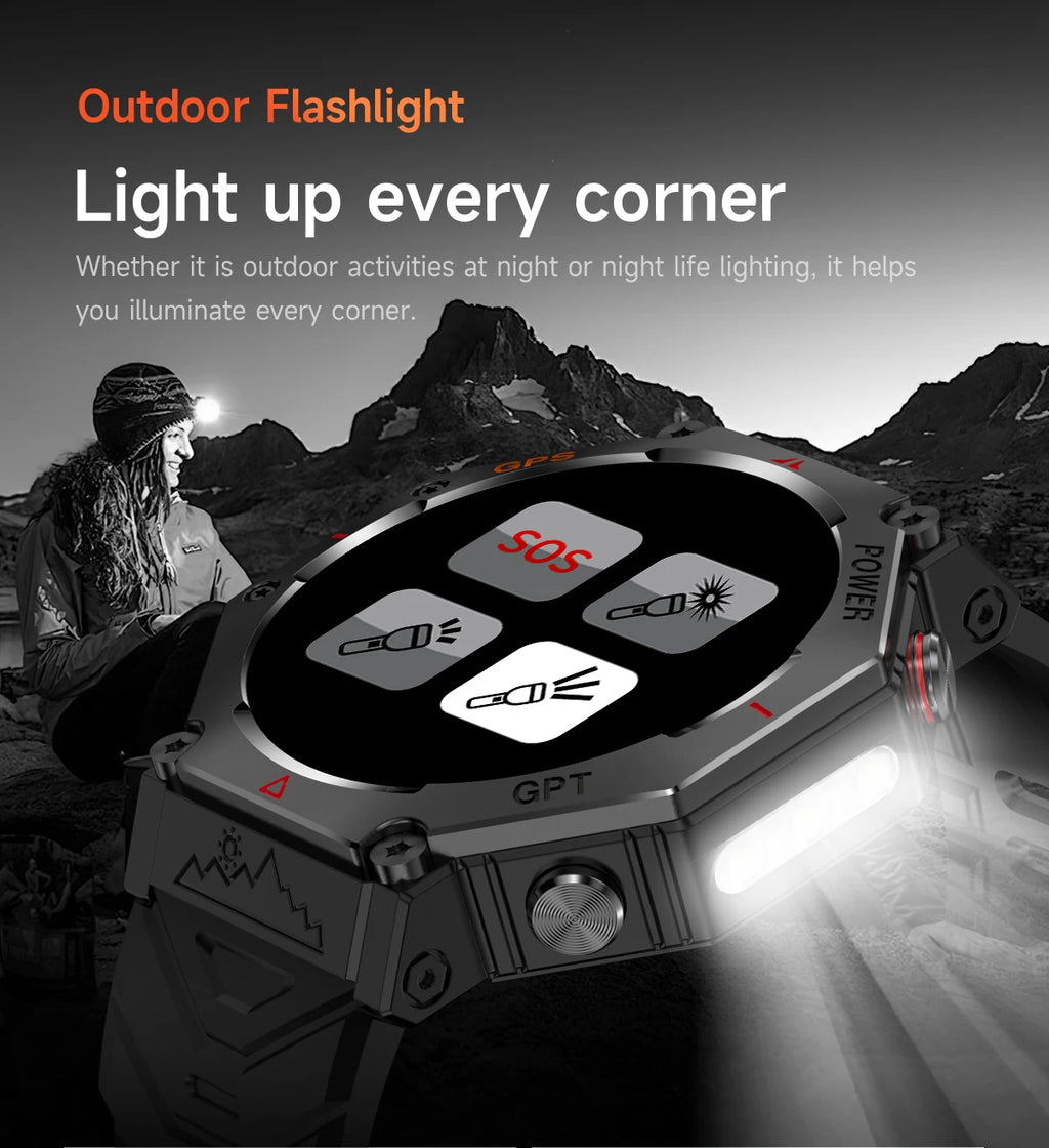 T-Rex 3 Ultra Military Grade GPS Smart Watch 10ATM Waterproof Compass Altimeter Barometric AMOLED Men HD Call Sports Smartwatch