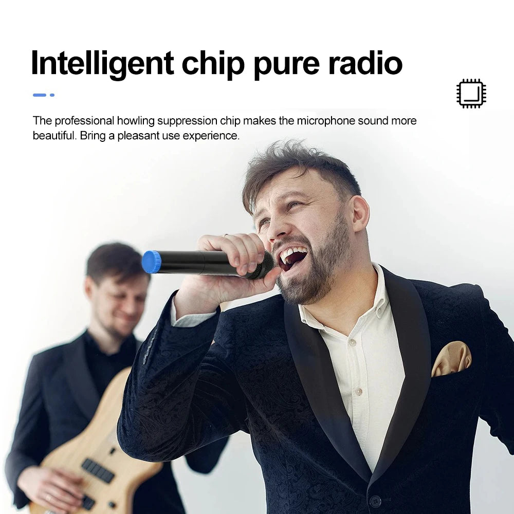 Wireless Microphone Handheld Micphone 2 Channels UHF Fixed Frequency Mic For Party Karaoke Professional Church Show Meeting