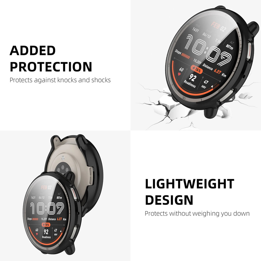 Case for Amazfit Active 2 Screen Protector Case Soft TPU All-Around Protective Bumper Cover Shell for Active2 Accessories