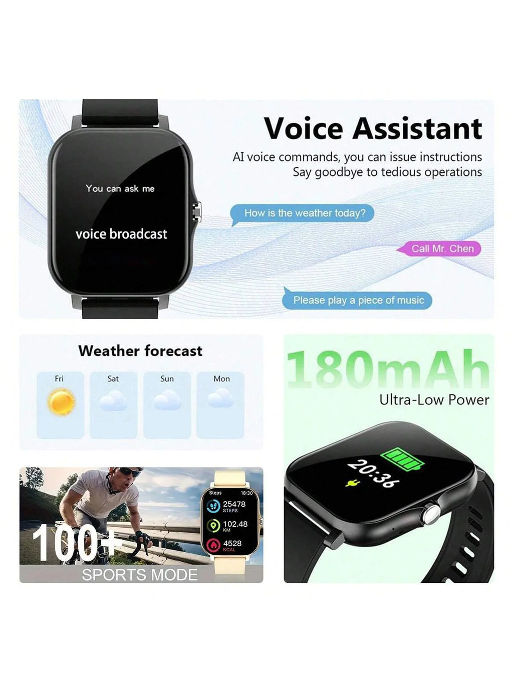 2025 New Smartwatch 1.83''HD Screen Heart Rate/Sleep Monitoring Wireless Bluetooth Call Music Control Smart Watch For Men Women