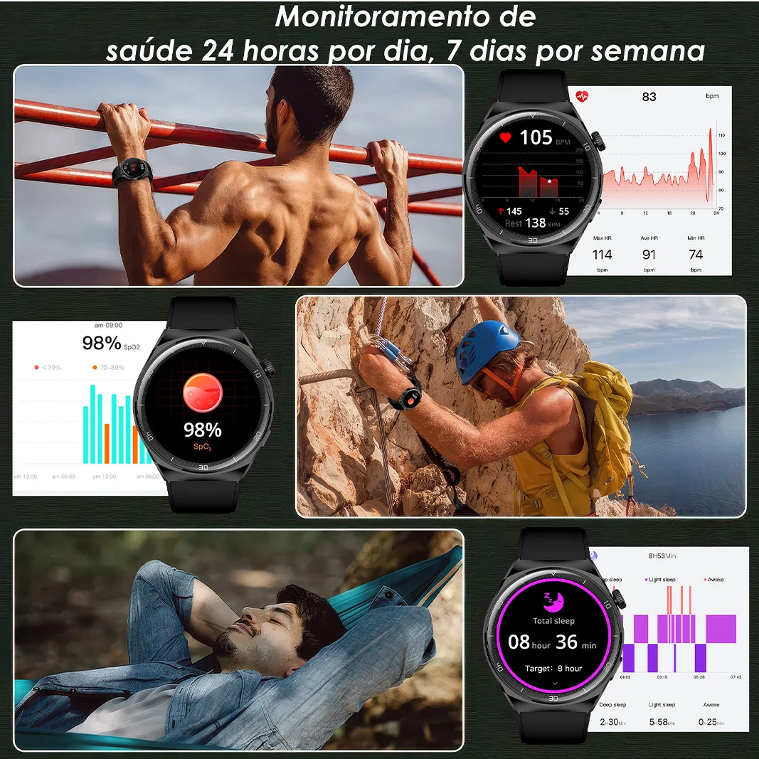NEXA 2 Relógio Inteligente com de 300mAh Tela HD AMOLED Caixa de Liga de Zinco à Prova d'Água IP68 para Esportes ao Ar Livre