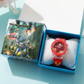 Cartoon Mickey Flash Light Girls Watches with Box Silicone Strap Spiderman Children Watches Kids Student Clock reloj infantil