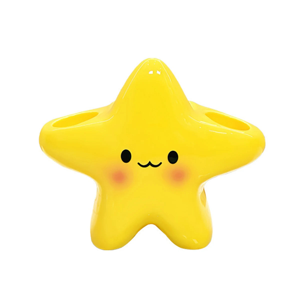 Cute Star-Shaped Toothbrush Holder  Freestanding Bathroom Organizer with Cute Face Design, Space-Saving Toothbrush & Toothpaste