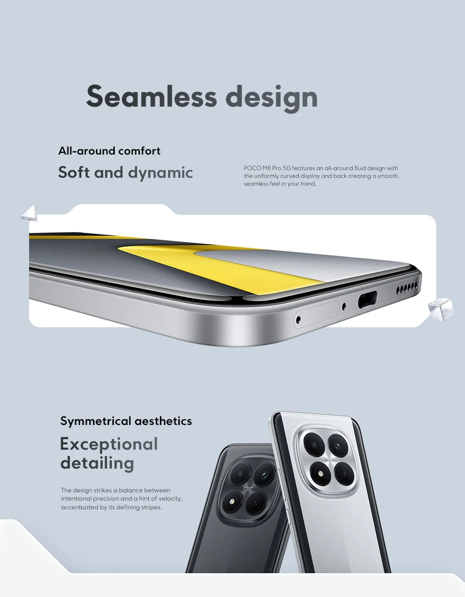 Global Version POCO M8 Pro 5G Snapdragon 7s Gen 4 Smartphone 6.83" AMOLED Display 50MP Camera 6500mAh Battery POCO Cellphone