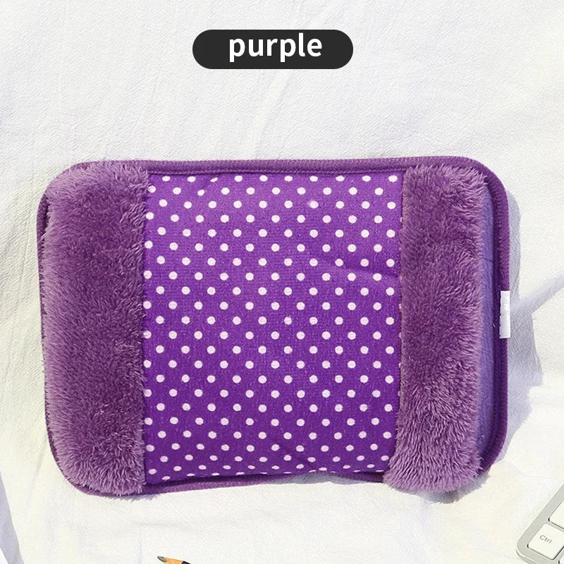 Dot Pattern Electric Hot Water Bag 500W 220V Rechargeable Winter Hand Warmer Double Insert for Cold Weather Comfort