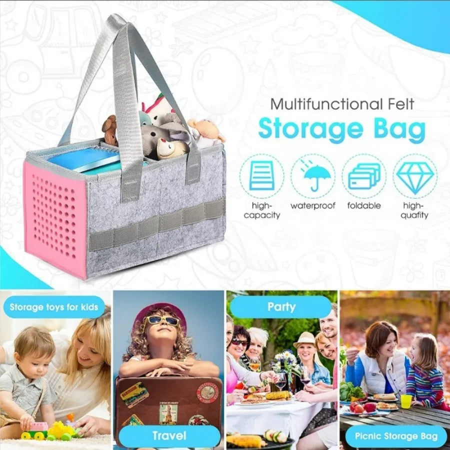 Felt Carrying Case Compatible With Toniebox Starter Set And Tonies Figurine For Travel Home Felt Cloth Musical Toy Folding Bag