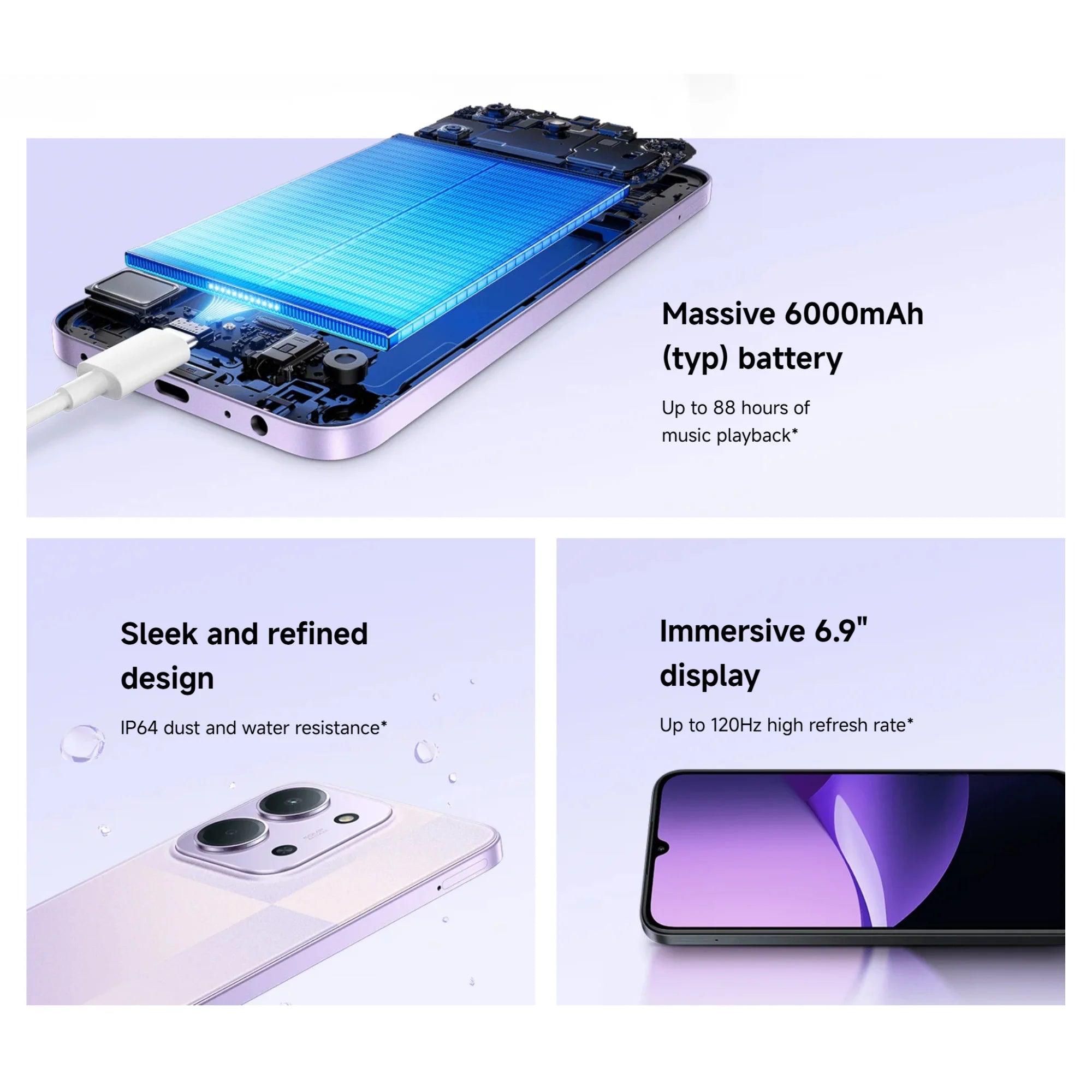 Xiaomi Redmi 15C 5G 4+128GB Global Version 120Hz 6.9“ Dot Drop Display 6nm MediaTek Dimensity 6300 processor 50MP 6000mAh 33W