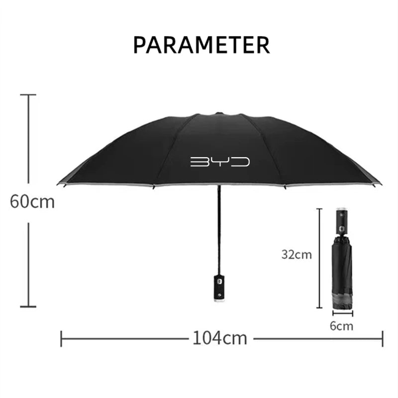 Automatic Umbrella with Reflective Stripe Reverse Led Light Umbrella For BYD ATTO 3 Yuan Qin Han TANG Plus DM-i Dolphin