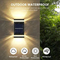 6Led Solar Wall Lamp Outdoor Waterproof Solar Powered Light UP and Down Illuminate Home Garden Yard Decoration Outside Sunlights