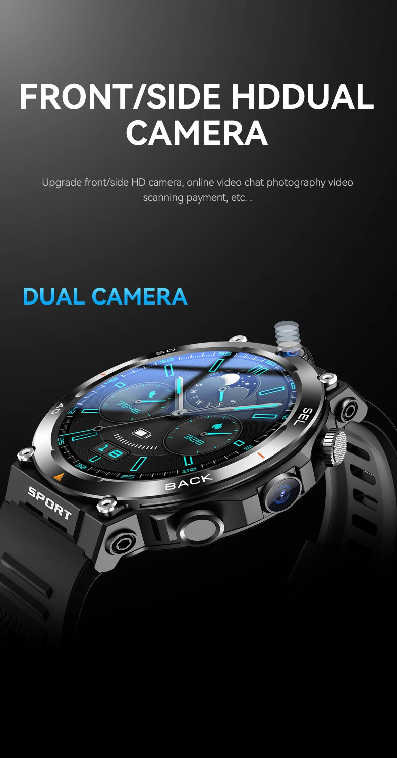 Sport Smartwatch 256GB GPS Wifi Download APP Dual Camera Video Calls Supports Google Play Smart Watch 4G SIM Card For Men Women