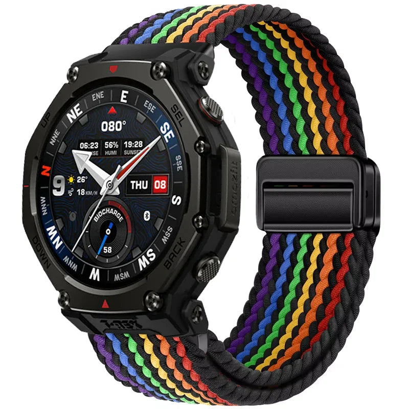 20mm 22mm Nylon Strap for Amazfit T-Rex3 Pro 48/44mm Helio Balance 2 Magnetic Buckle Bracelet Amazfit Active 2 Bip 6 5 Wristband