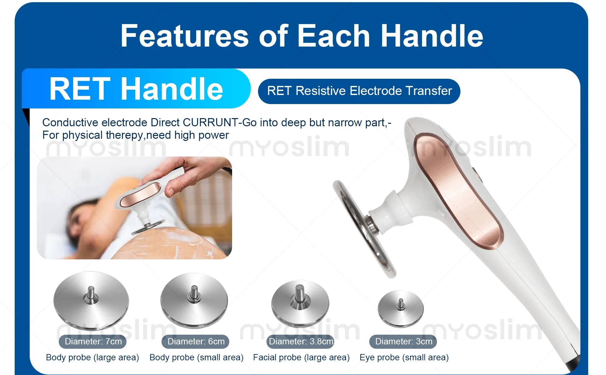 3 in 1 RET CET Diathermy Machine 448kHz Tecar Therapy Capacitive Resistive Body Slimming Pain Relief Equipment