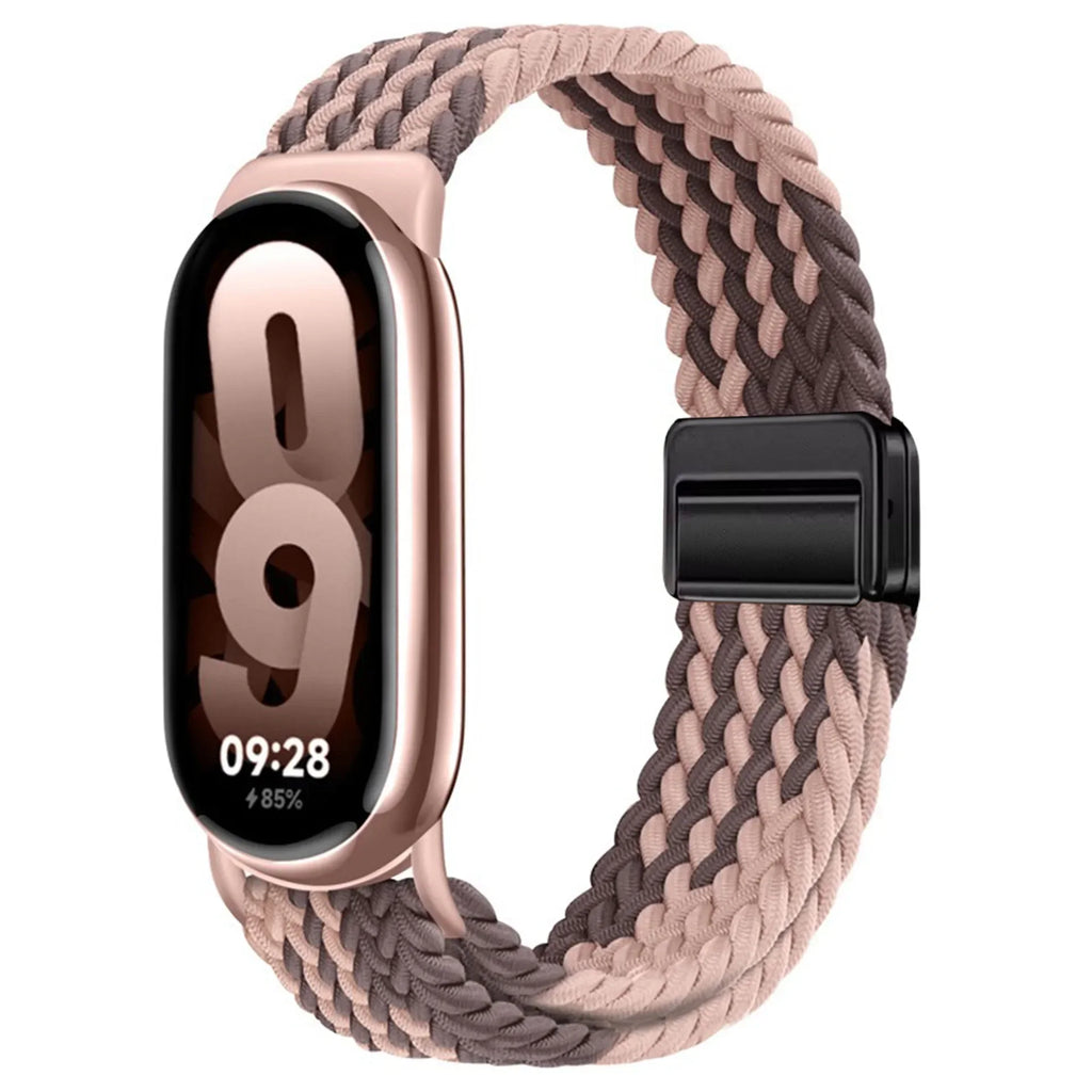 Adjustable Nylon Strap for Xiaomi Mi Band 10/9 Magnetic clasp bracelet Accessories for Xiaomi Mi Band 8/mi 9/10 Smart Watch Belt