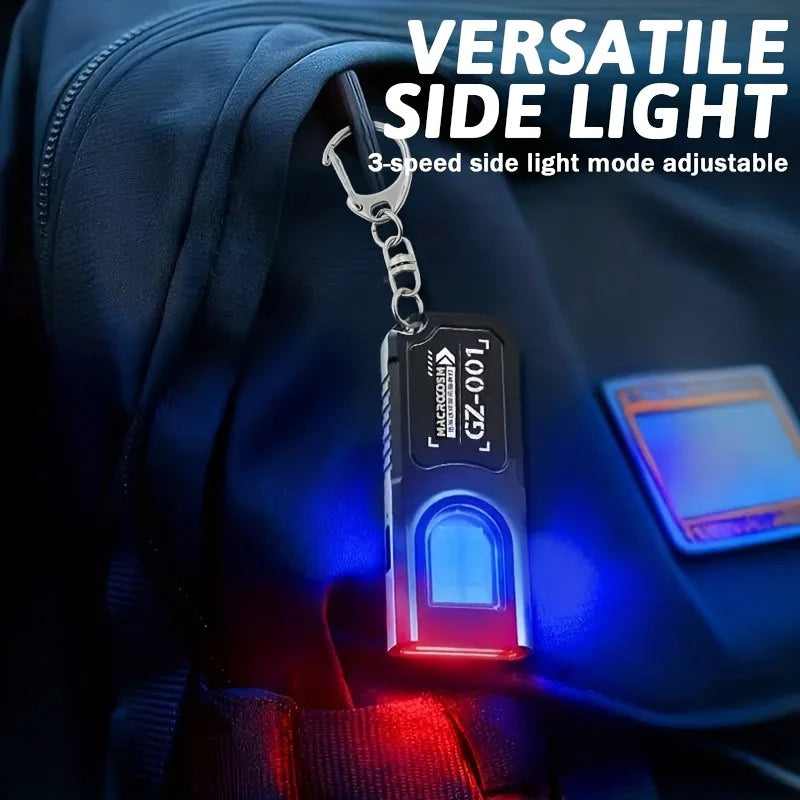 Powerful Mini COB LED Keychain Flashlight Rechargeable Hanging Work Light Keyring Camping Walking Clip Pocket Lights