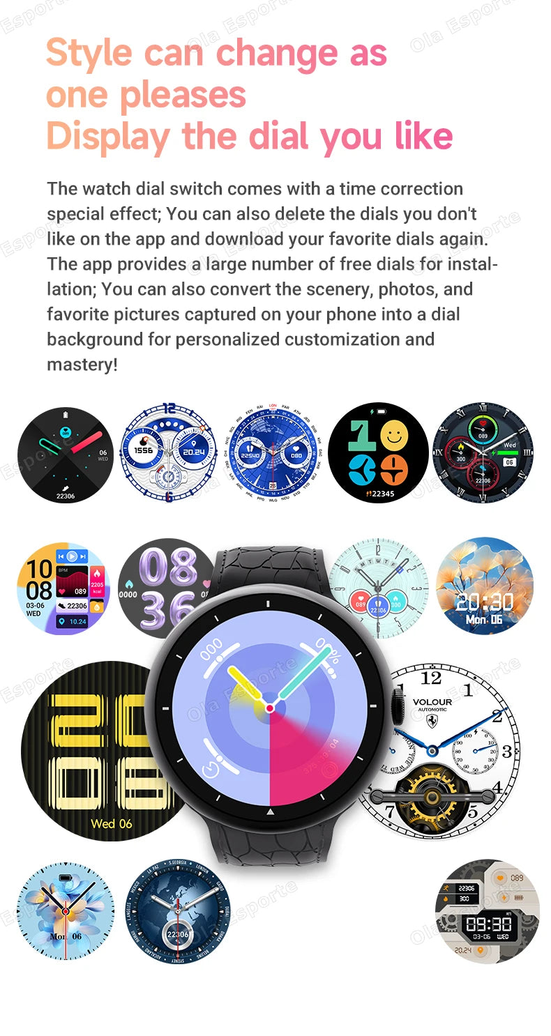 Smart Watch 2.09-inch AMOLED Screen Bluetooth Call Compass Tracker Men Sports Watches Health Monitor Women Smartwatch Waterproof