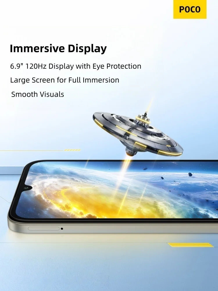 Smartphone POCO C81 Pro Global Version 6.9 inch 120Hz Display 6000mAh Battery UNISOC T7250 Octa core HyperOS 3 2026 Mobile Phone